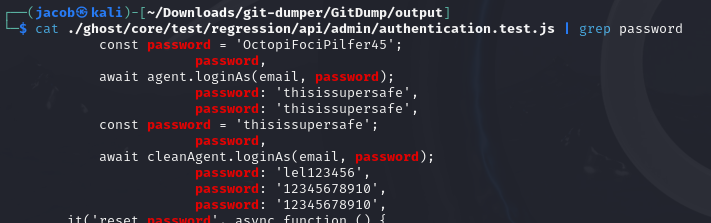 GitDump Passwords